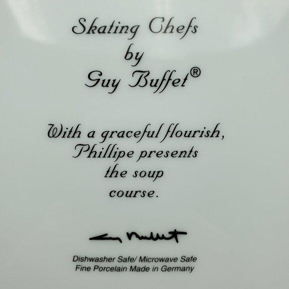 Williams Sonoma Skating Chefs by Guy Buffet Dinner Plate Phillipe Serving Plate - Picture 4 of 4